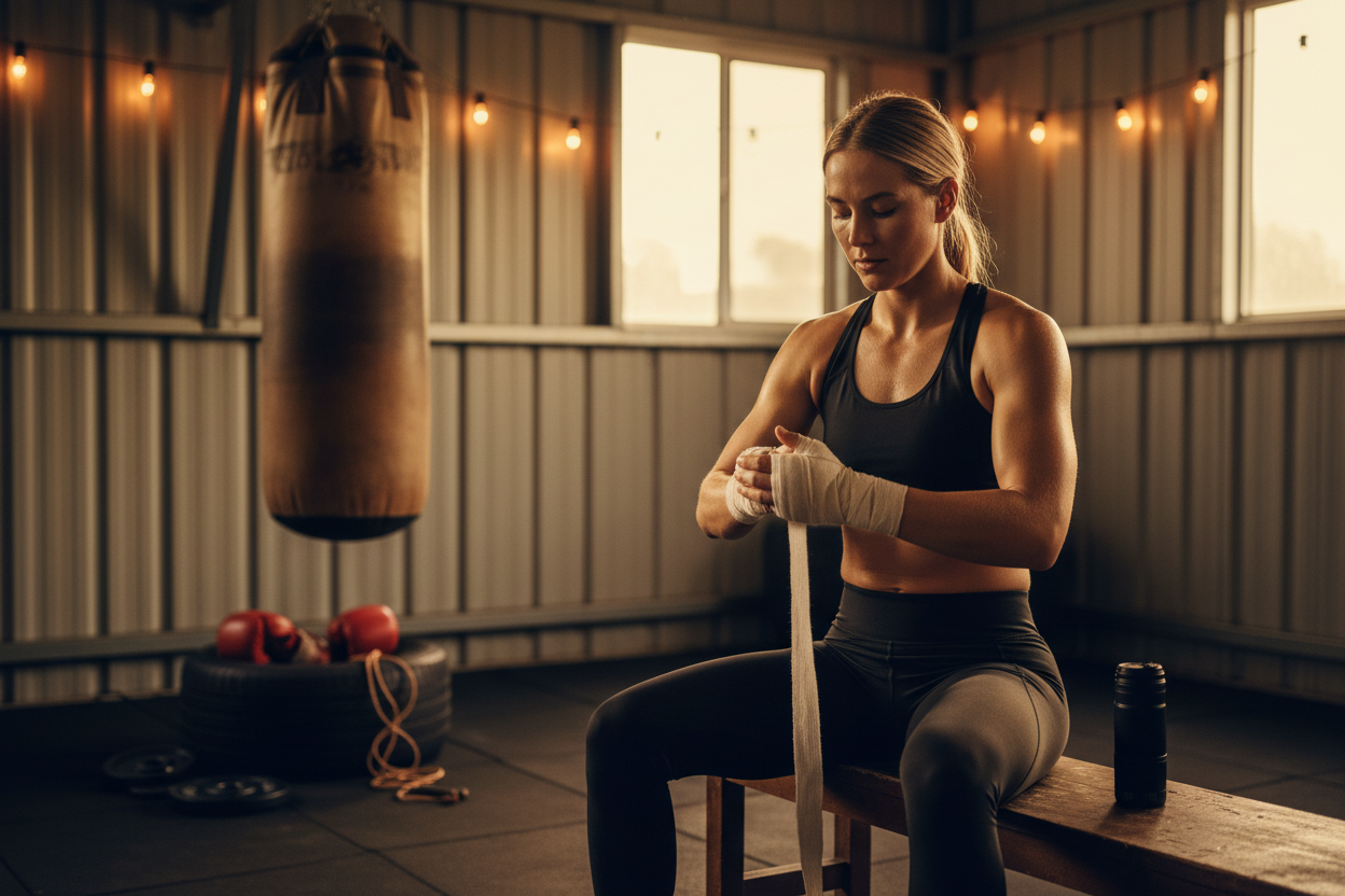 person doing strength training as part of daily fitness habit