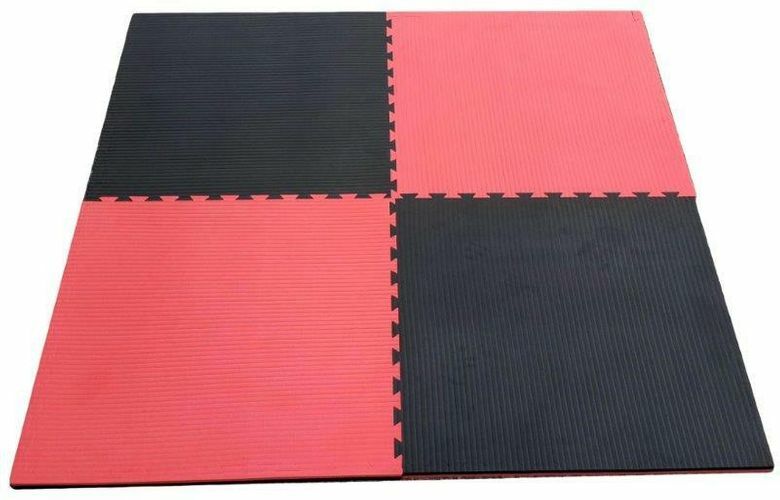 Morgan Tatami Jigsaw Interlocking Floor Mats 3Cm Red Black