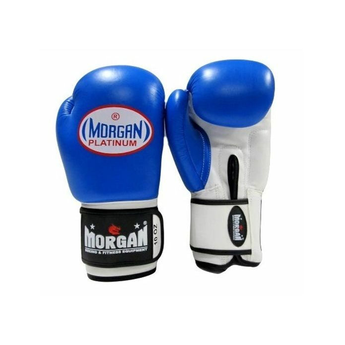 Morgan V2 Platinum Leather Sparring Gloves (10-12-14-16Oz) Blue