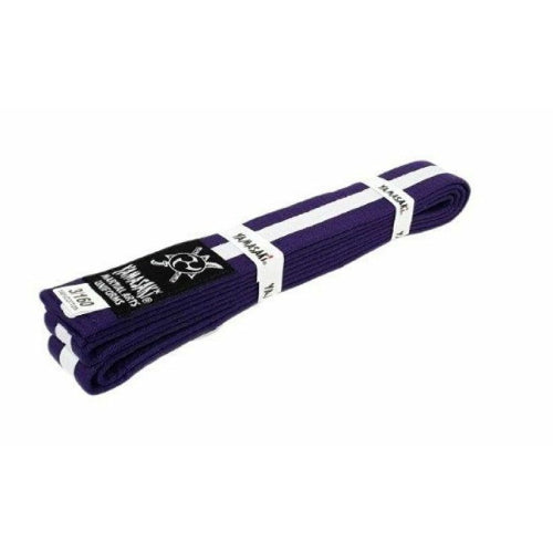 Yamasaki Coloured Martial Arts Belts (Black And White Belt) Purple White