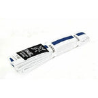 Yamasaki White Martial Arts Belts (With Coloured Stripe) White Blue
