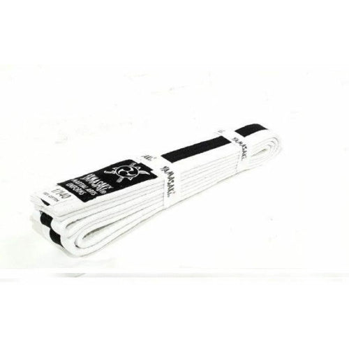 Yamasaki White Martial Arts Belts (With Coloured Stripe) White Blackk