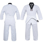 Yamasaki V2 Ribbed Taekwondo Uniform - Black V Neck 8Oz