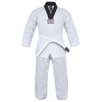 Yamasaki V2 Ribbed Taekwondo Uniform - Black V Neck 8Oz