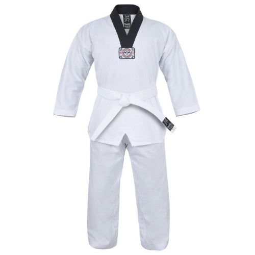 Yamasaki V2 Ribbed Taekwondo Uniform - Black V Neck 8Oz
