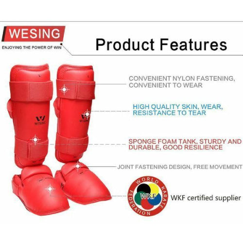 Wesing Wkf Approved Shin And Instep Red