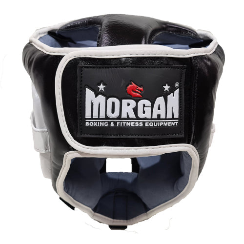 Morgan Leather Head Guard With Abx Plastic Removable Grill