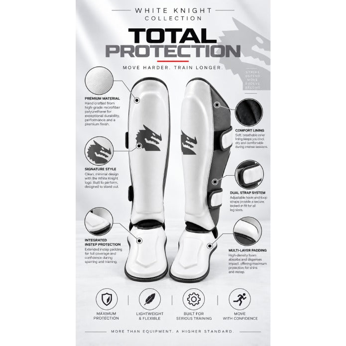 Morgan White Knight Sparring Shin & Instep Protectors