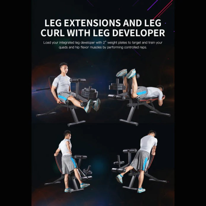 Harison Hr-609 Adjustable Bench With Leg And Arm Curl Attachments