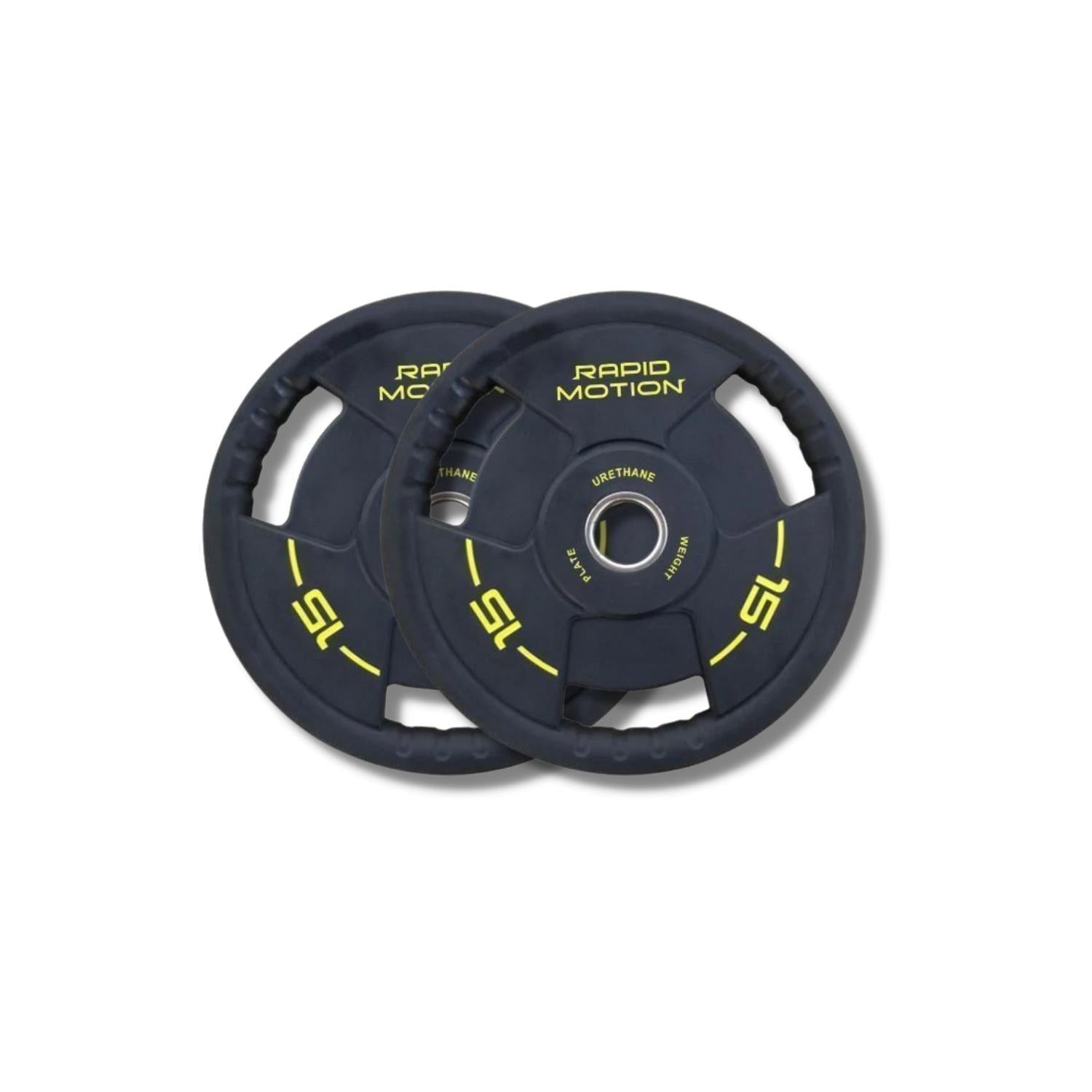Rapid Motion Tri-Grip Pu Olympic Plates 1.25Kg-25Kg (Sold As Pair) 15 kg