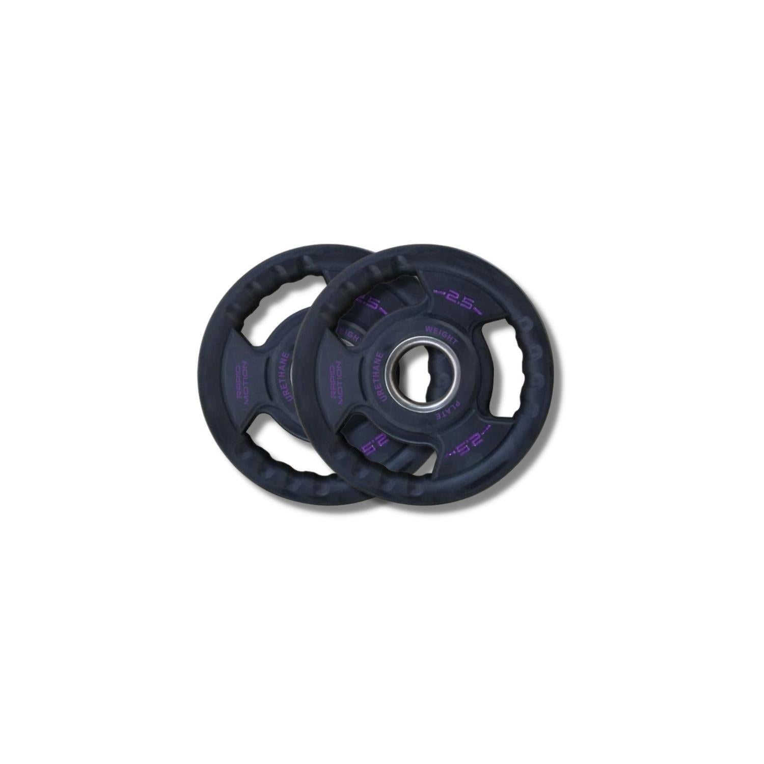 Rapid Motion Tri-Grip Pu Olympic Plates 1.25Kg-25Kg (Sold As Pair) 2.5 kg