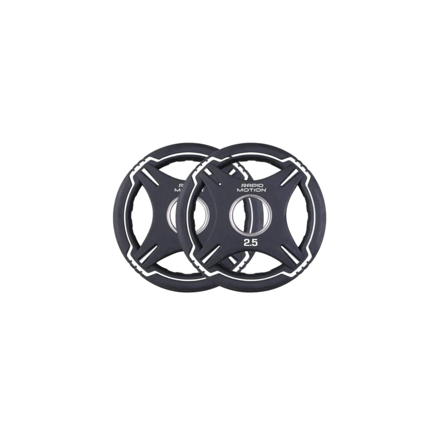 Rapid Motion Quad-Grip Pu Olympic Plates 1.25Kg-25Kg (Sold As Pair) 2.5 kg