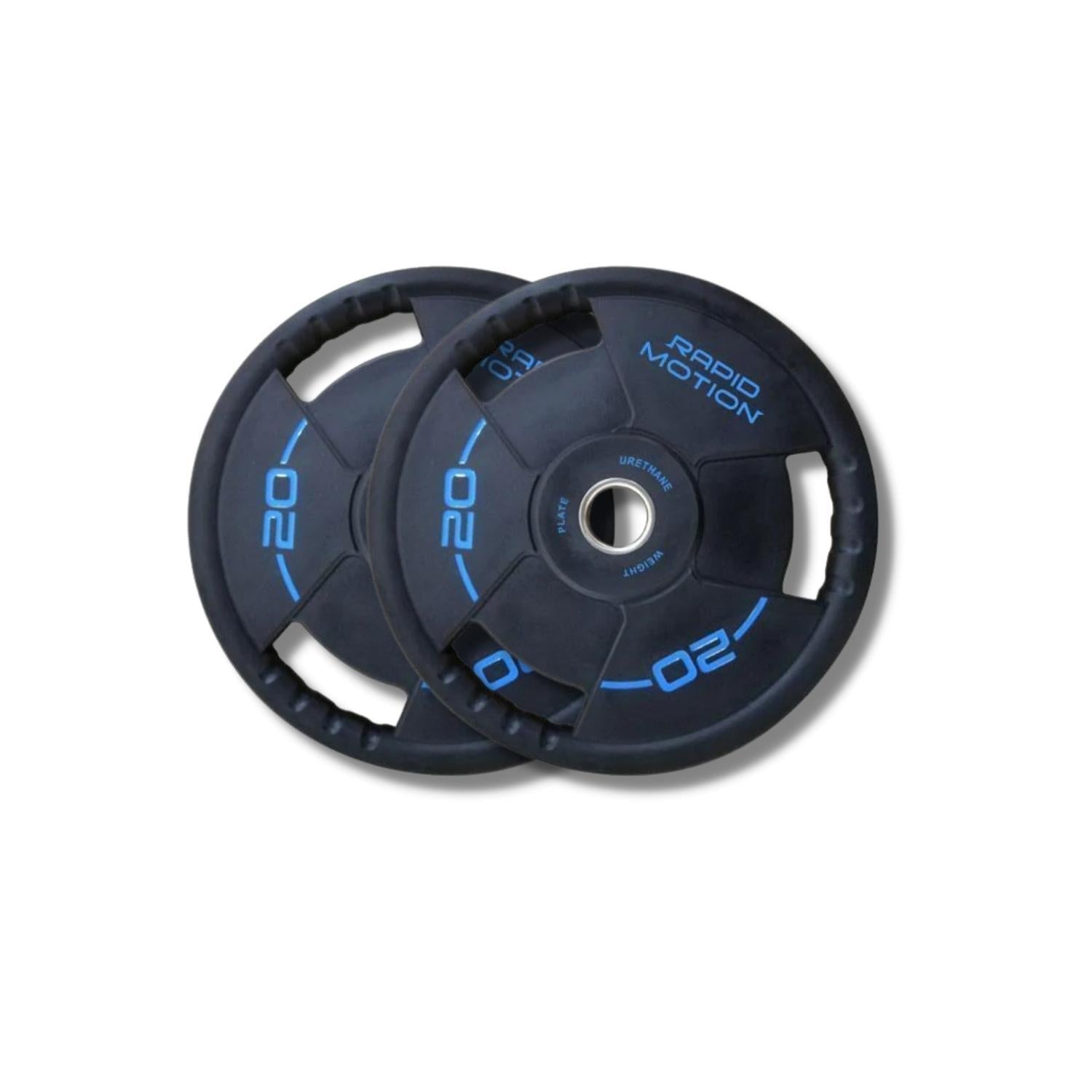 Rapid Motion Tri-Grip Pu Olympic Plates 1.25Kg-25Kg (Sold As Pair) 20 kg