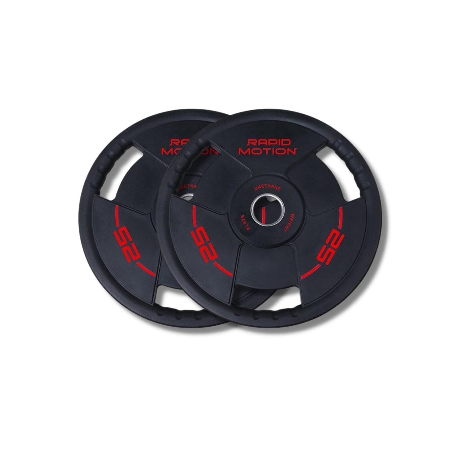 Rapid Motion Tri-Grip Pu Olympic Plates 1.25Kg-25Kg (Sold As Pair) 25 kg