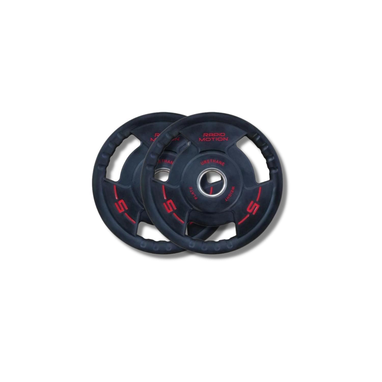 Rapid Motion Tri-Grip Pu Olympic Plates 1.25Kg-25Kg (Sold As Pair) 5 kg