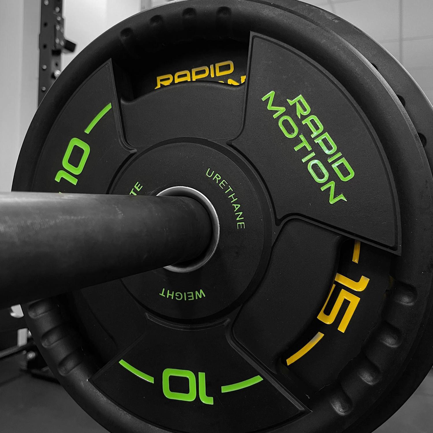 Rapid Motion Tri-Grip Pu Olympic Plates 1.25Kg-25Kg (Sold As Pair)