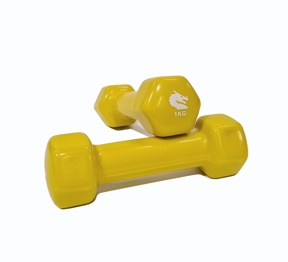 Morgan Vinyl Dumbbells - Pair (1Kg-2Kg-3Kg) Yellow 1kg