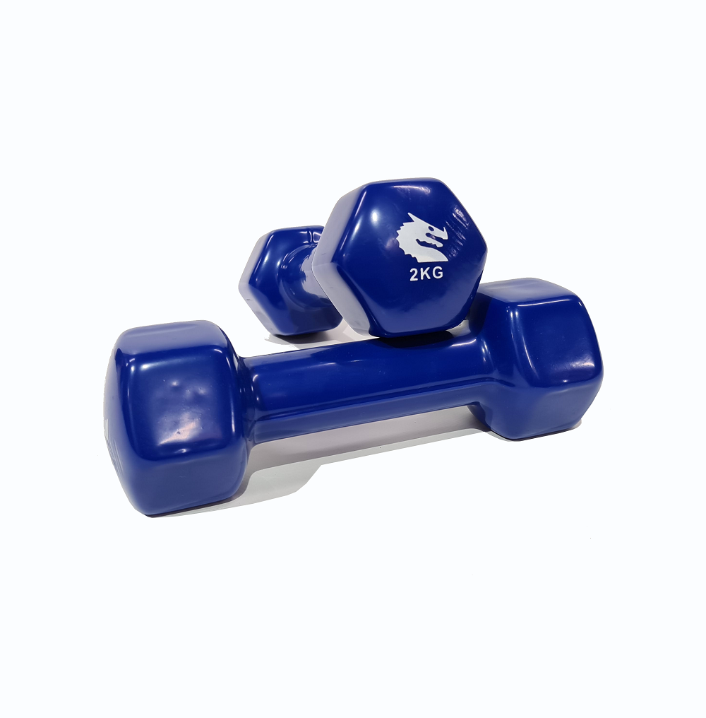 Morgan Vinyl Dumbbells - Pair (1Kg-2Kg-3Kg) Blue 2kg