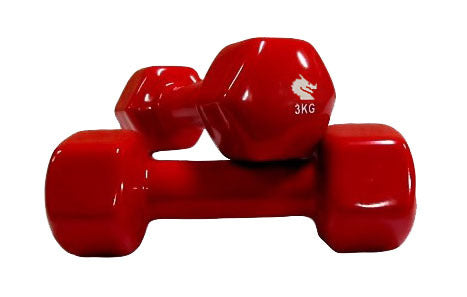 Morgan Vinyl Dumbbells - Pair (1Kg-2Kg-3Kg) Red 3kg