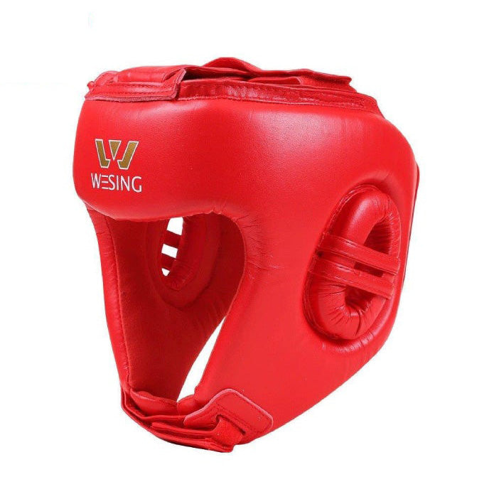 Wesing Aiba Approved Leather Head Guard Red Small